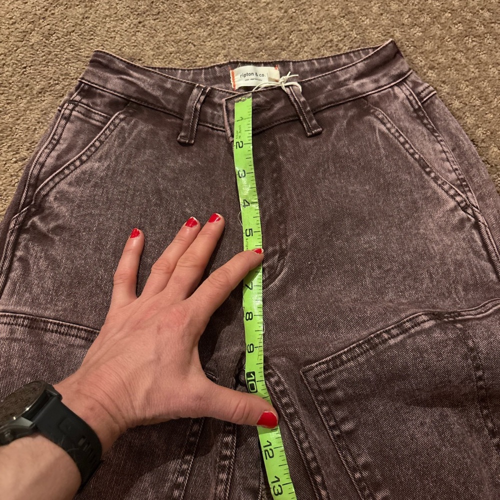 Ripton Co Women's Utility Jean in “putty” / Purple acid wash Jeans - Picture 6 of 8